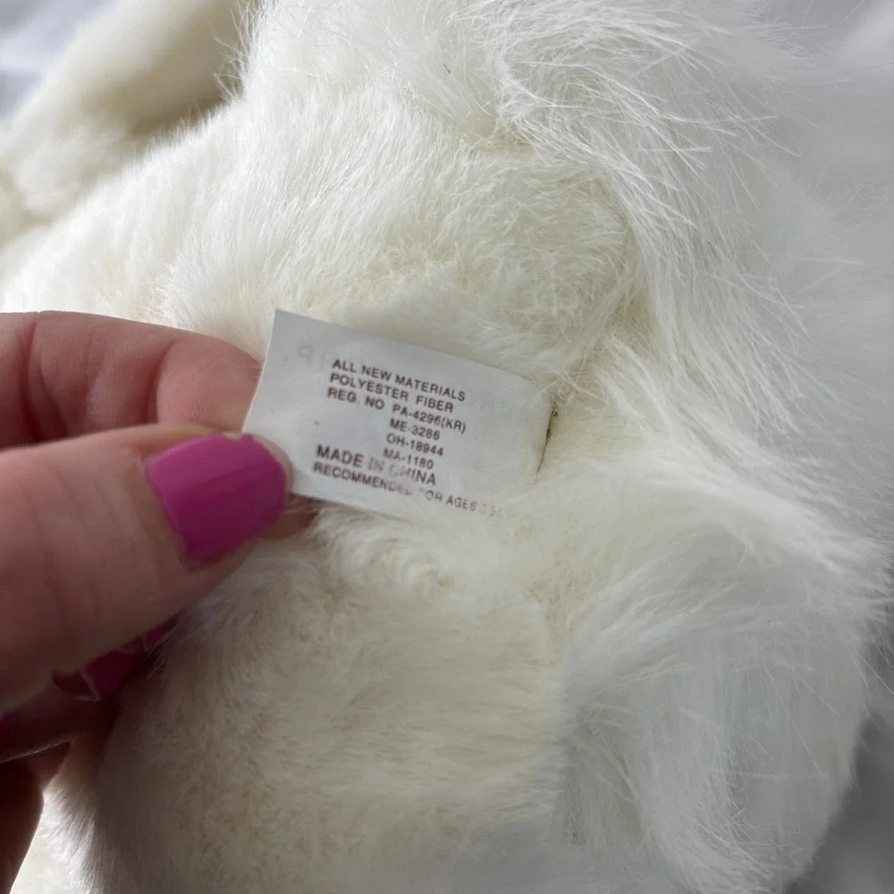 Aurora Bunny Rabbit Plush Stuffed‎ Animal White Carrot Feet Easter Vintage 11
